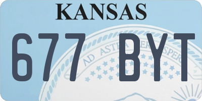 KS license plate 677BYT
