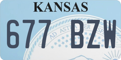 KS license plate 677BZW