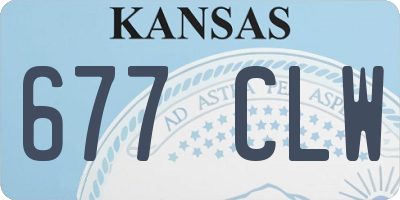KS license plate 677CLW
