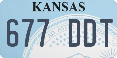 KS license plate 677DDT