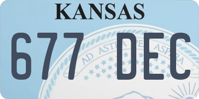 KS license plate 677DEC