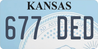 KS license plate 677DED