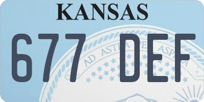 KS license plate 677DEF