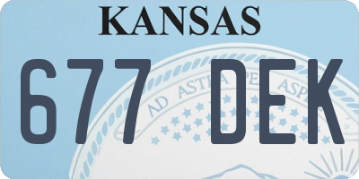 KS license plate 677DEK