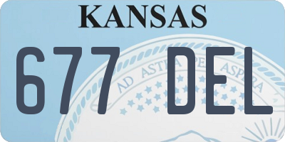 KS license plate 677DEL