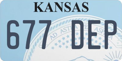 KS license plate 677DEP