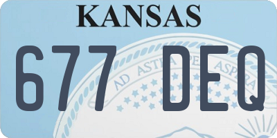 KS license plate 677DEQ