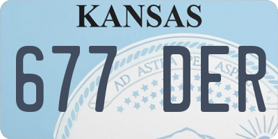 KS license plate 677DER