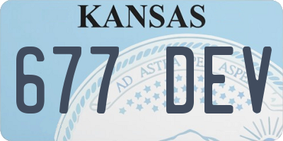 KS license plate 677DEV