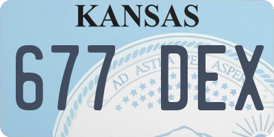 KS license plate 677DEX