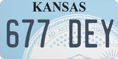 KS license plate 677DEY