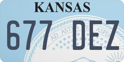 KS license plate 677DEZ