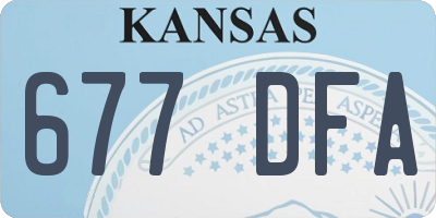 KS license plate 677DFA