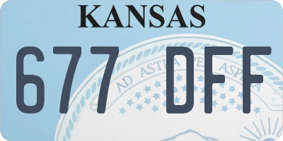 KS license plate 677DFF