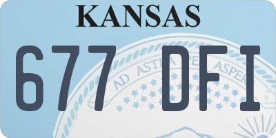 KS license plate 677DFI