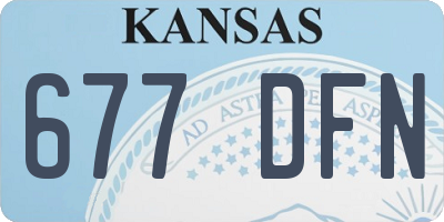 KS license plate 677DFN