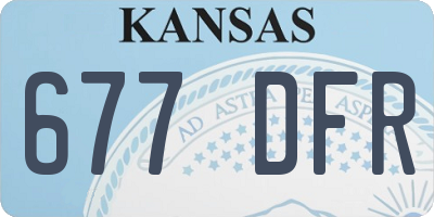KS license plate 677DFR