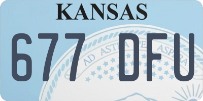KS license plate 677DFU