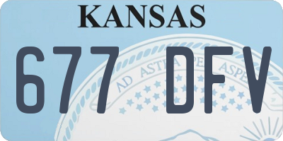 KS license plate 677DFV