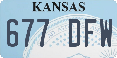 KS license plate 677DFW