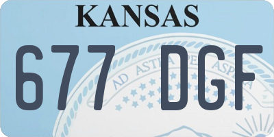 KS license plate 677DGF