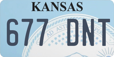 KS license plate 677DNT