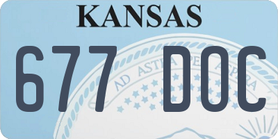 KS license plate 677DOC