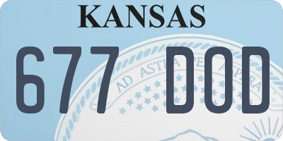 KS license plate 677DOD