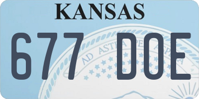 KS license plate 677DOE