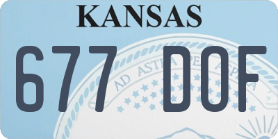 KS license plate 677DOF