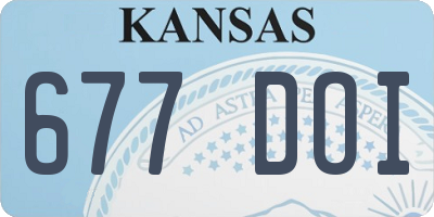 KS license plate 677DOI