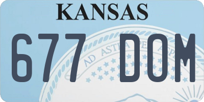 KS license plate 677DOM