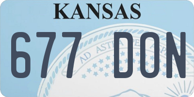 KS license plate 677DON