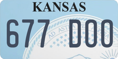 KS license plate 677DOO
