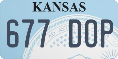 KS license plate 677DOP