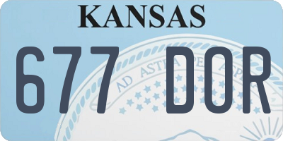 KS license plate 677DOR
