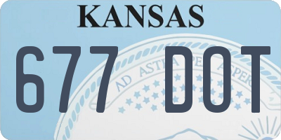 KS license plate 677DOT
