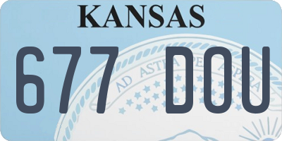 KS license plate 677DOU