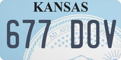 KS license plate 677DOV