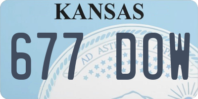 KS license plate 677DOW