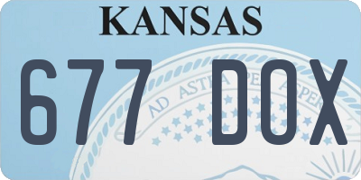 KS license plate 677DOX