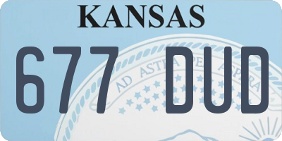 KS license plate 677DUD