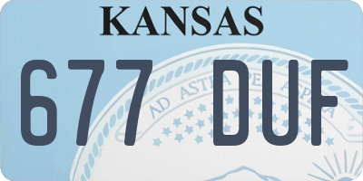 KS license plate 677DUF