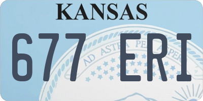 KS license plate 677ERI