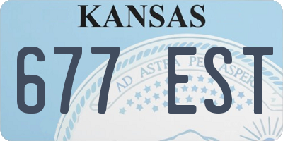 KS license plate 677EST