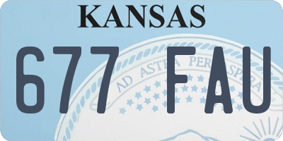 KS license plate 677FAU