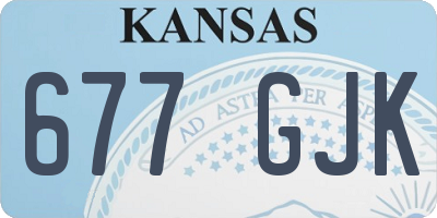 KS license plate 677GJK