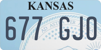 KS license plate 677GJO
