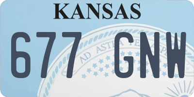 KS license plate 677GNW