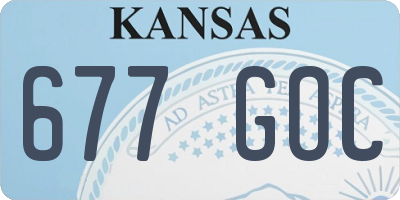 KS license plate 677GOC